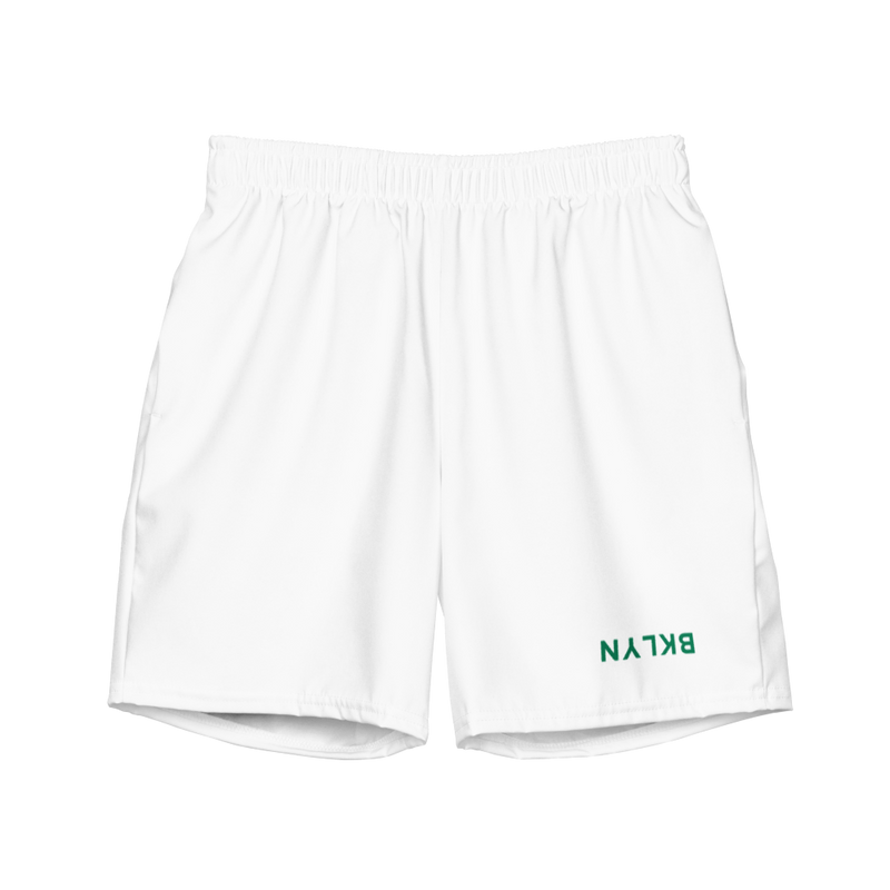 Green Thumb Shorts/Swim Trunks - White