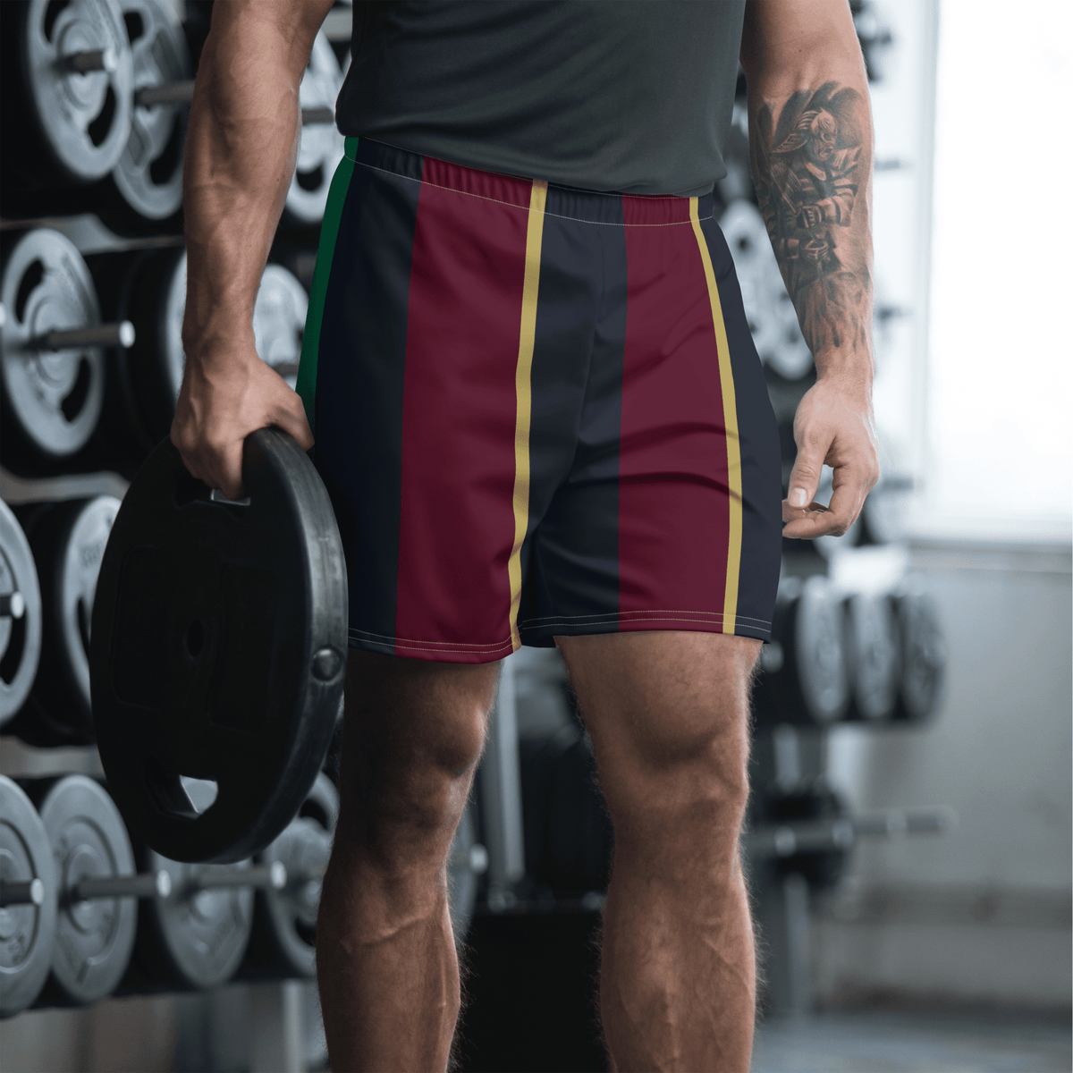 Athletic Club Shorts - Burgundy/Green Mix - BKLYN LEAGUE