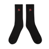 Rose Heart Embroidered Socks