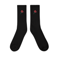 Rose Heart Embroidered Socks