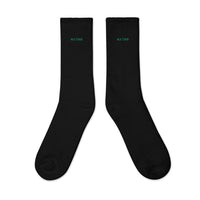 Green Thumb Embroidered Socks