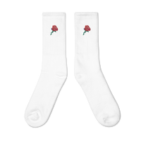 Rose Heart Embroidered Socks