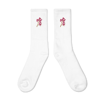 Cherry Blossom Heart Embroidered Socks