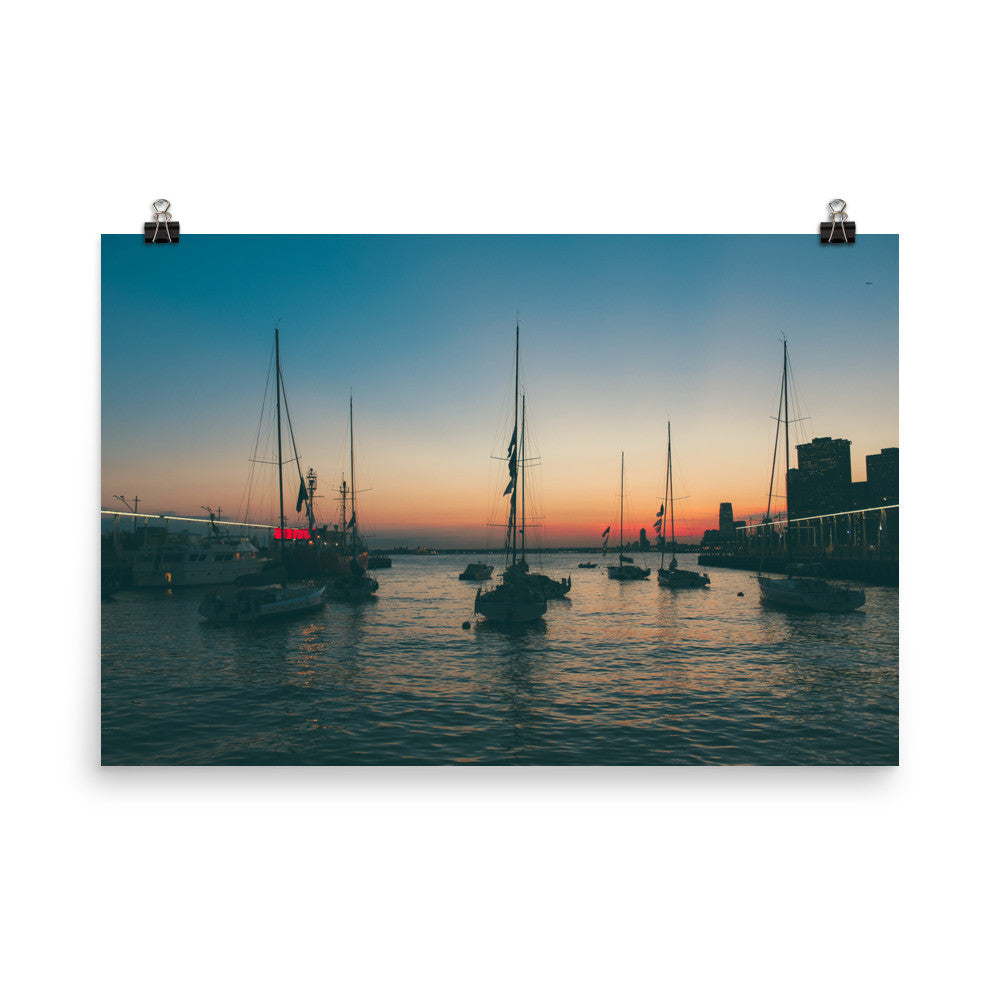 Brooklyn Bridge Park Marina Poster - BKLYN LEAGUE