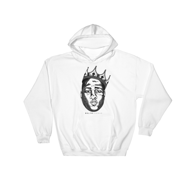 Crowned King "Biggie" Hoodie - White - BKLYN LEAGUE